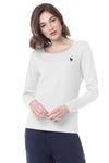 T-shirt da donna a maniche lunghe con logo U.S. Polo Assn.