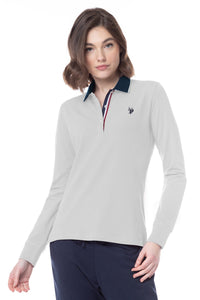 Polo da donna con logo e interno scollo tricolore U.S. Polo Assn.