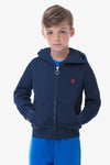 Felpa da bambino con chiusura zip e cappuccio U.S. Polo Assn.