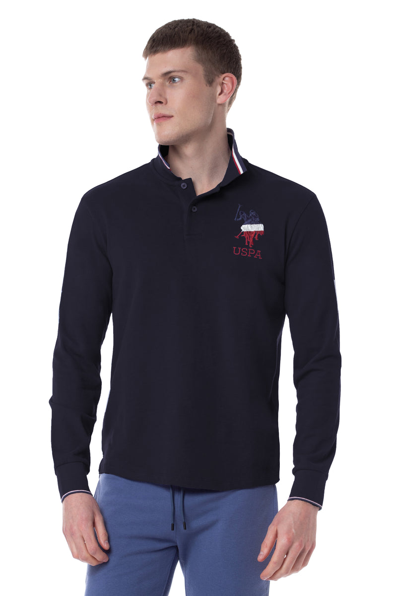 Polo maniche lunghe con logo tricolore U.S. Polo Assn.