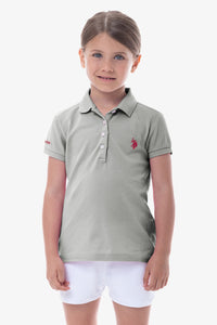 Polo a manica corta da bambina con logo U.S. Polo Assn.