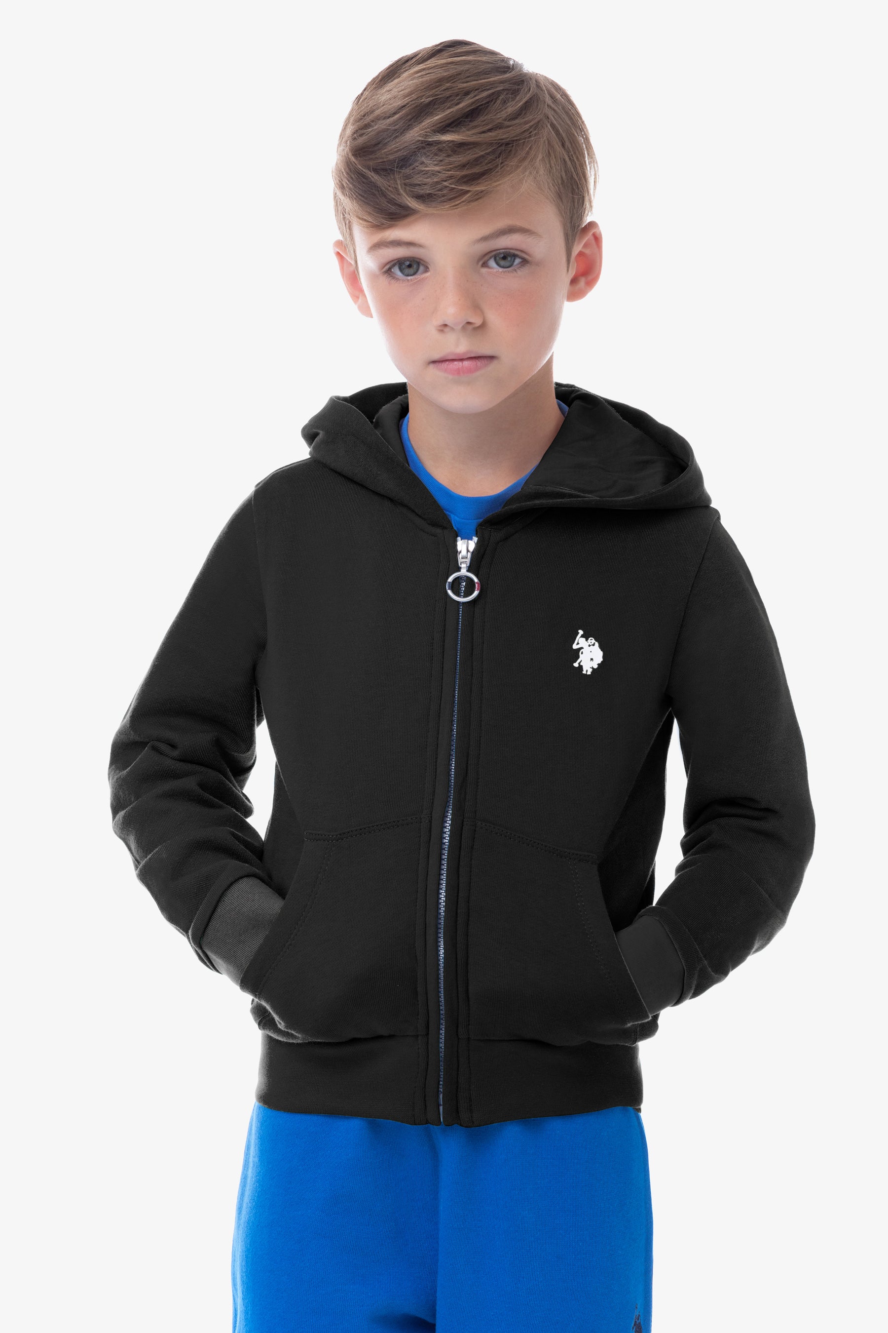 Felpa da bambino con chiusura zip e cappuccio U.S. Polo Assn.