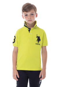 Polo a manica corta con  logo big e numero U.S. Polo Assn.