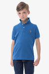 Polo a manica corta in piquet con logo U.S. Polo Assn.