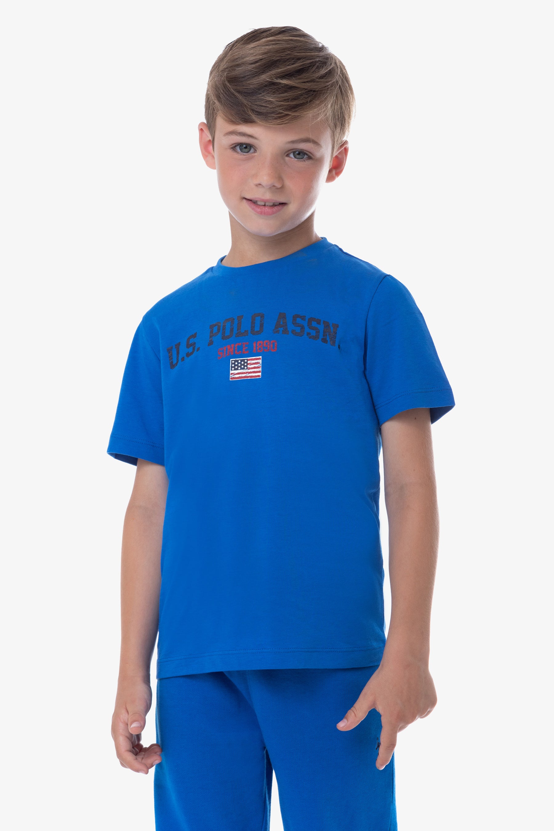 T-shirt a manica corta con scritta U.S. Polo Assn.