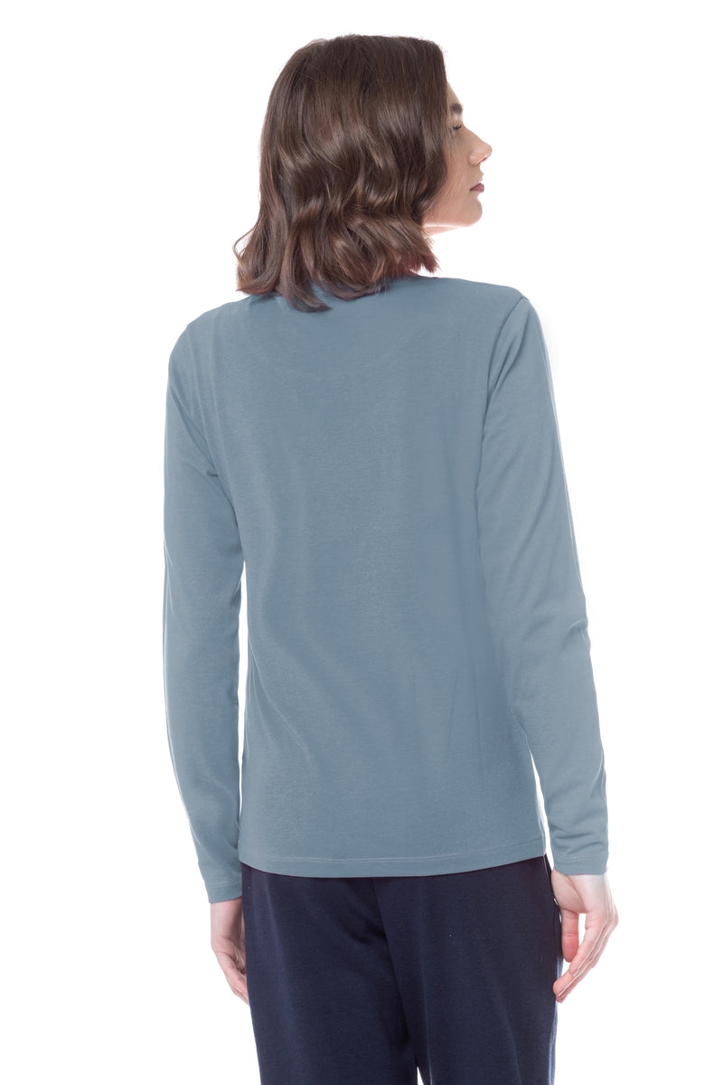 T-shirt da donna a manica lunga con logo strass U.S. Polo Assn.