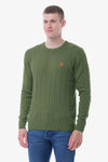 Maglia girocollo in cotone a trecce U.S. Polo Assn.