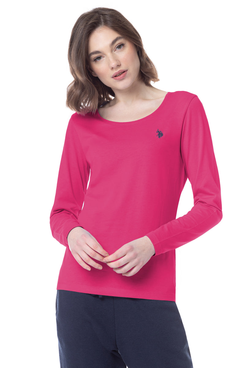 T-shirt girocollo misto cotone con logo U.S. Polo Assn.