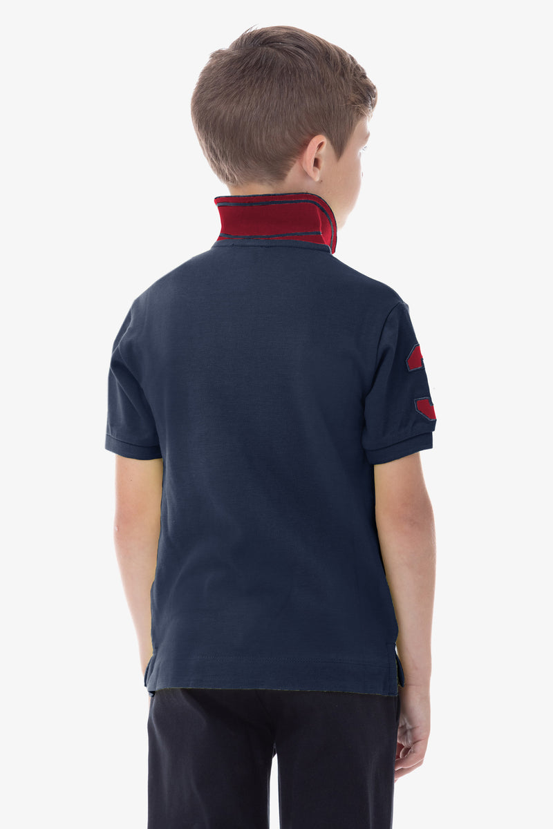 Polo a manica corta con  logo big e numero U.S. Polo Assn.