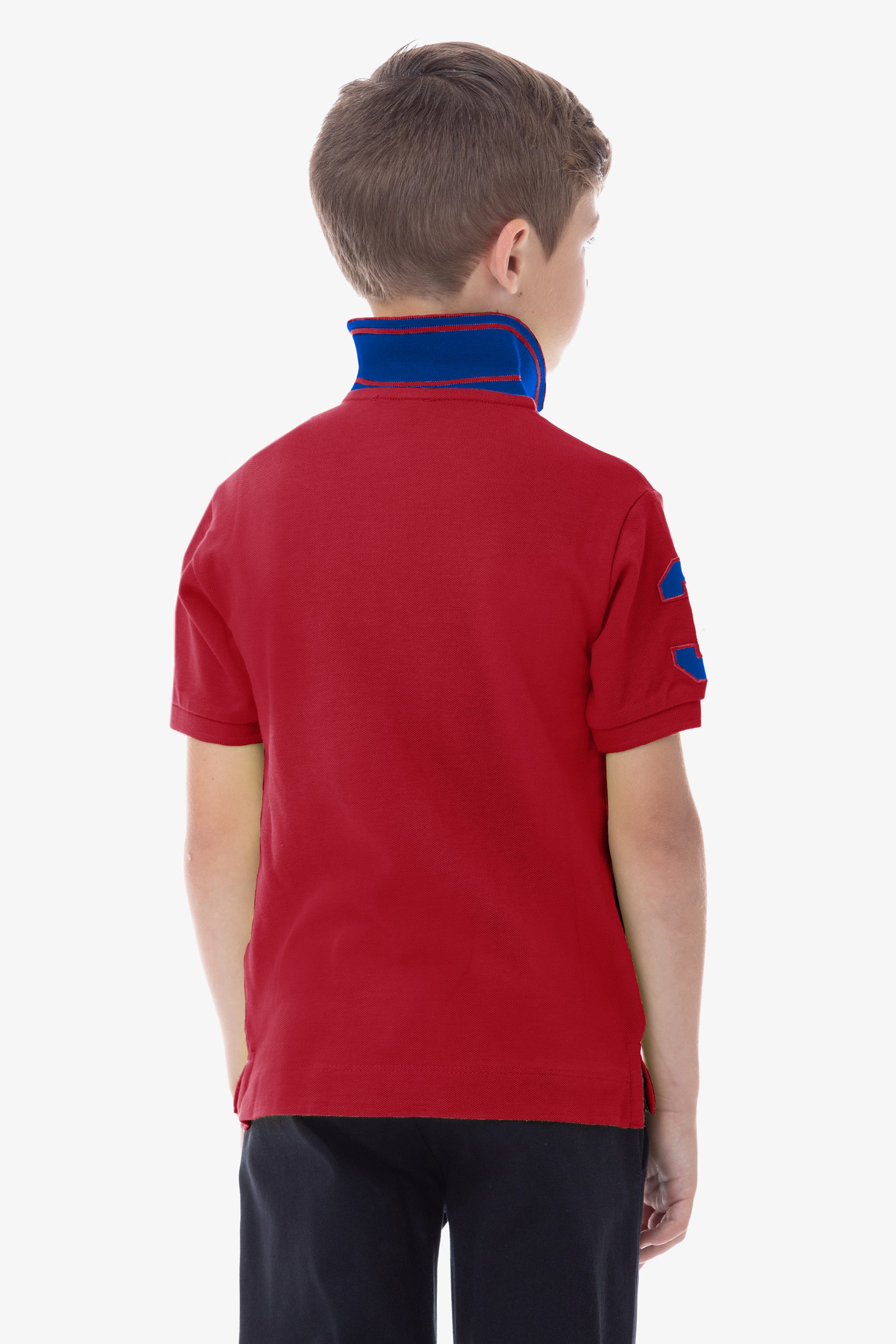 Polo a manica corta con  logo big e numero U.S. Polo Assn.