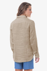 Camicia in lino con logo U.S. Polo Assn.
