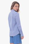 Camicia in cotone stripe con ruches e logo U.S. Polo Assn.