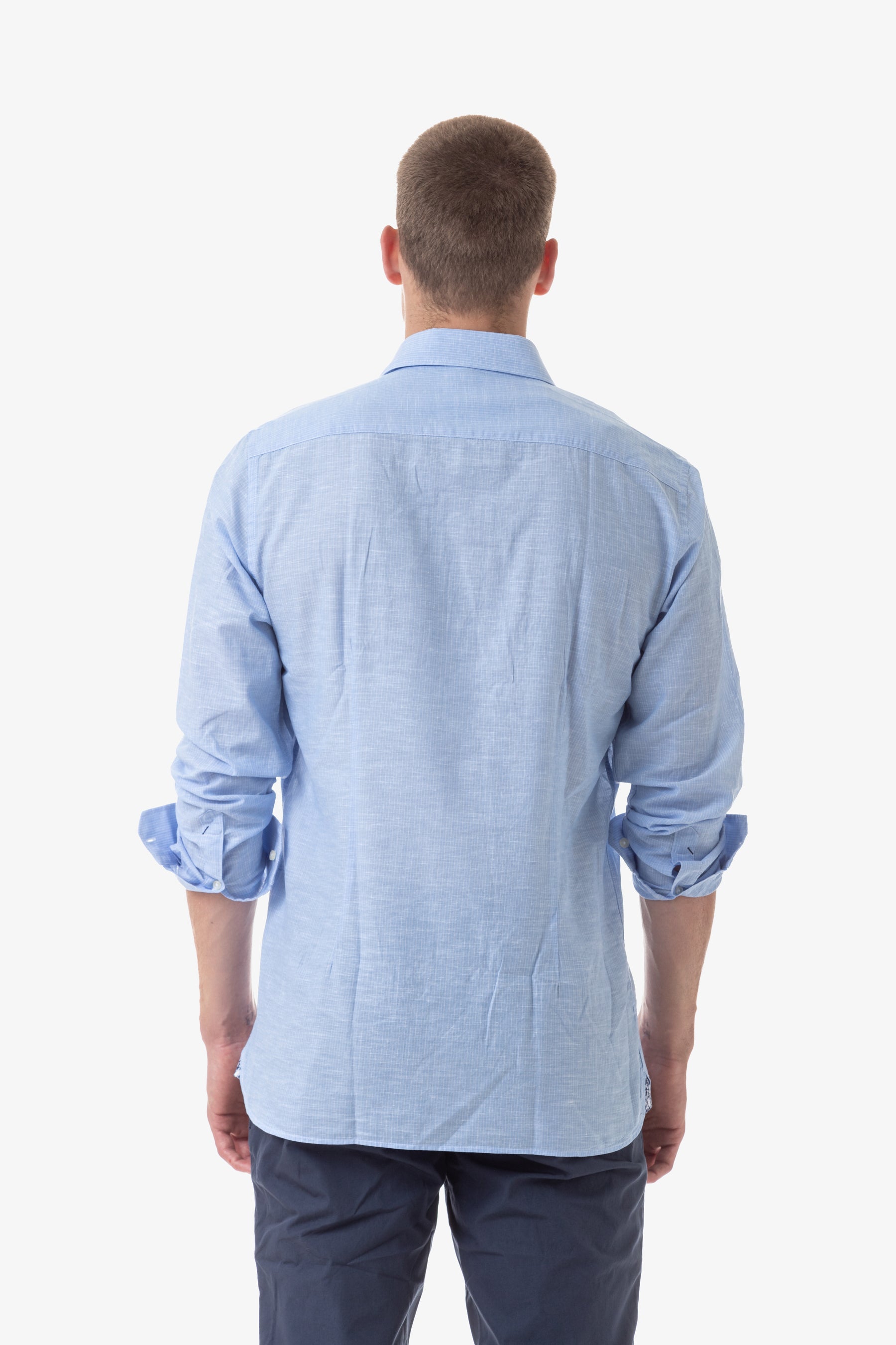 Camicia slim fit misto lino micro righe U.S. Polo Assn.