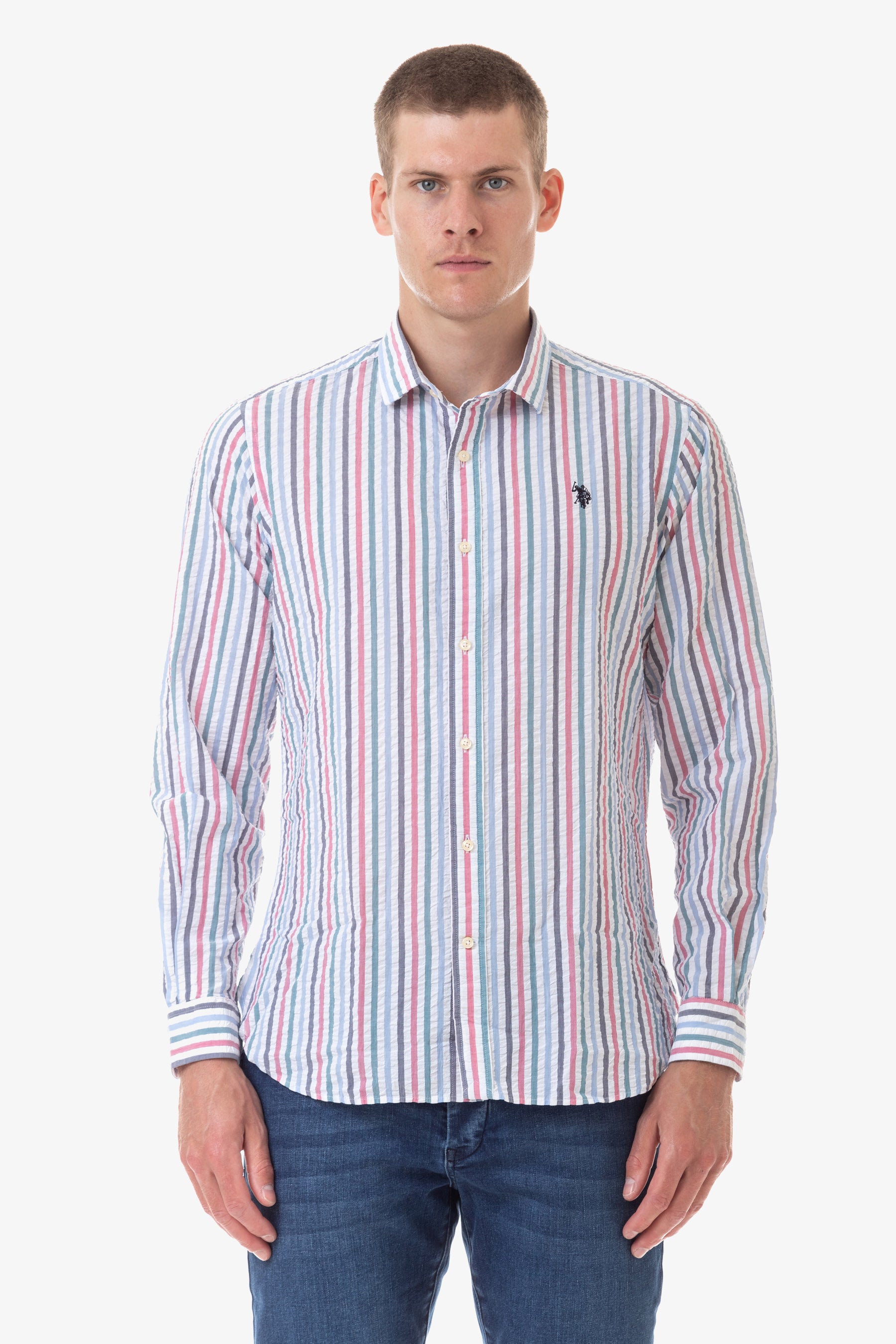 Camicia a righe verticali colorate U.S. Polo Assn.